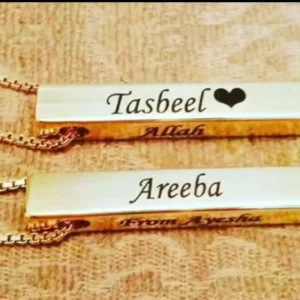 Gold 3d Bar Necklace