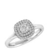 diamod 5 Square Diamond Engagement Ring