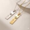 Vertical Eye Bar Necklace Gold