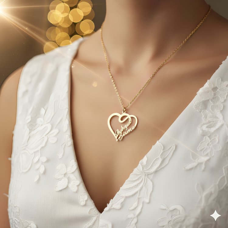 Special Double Heart Necklace By Zara Jewellers