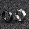 black with silver rings
