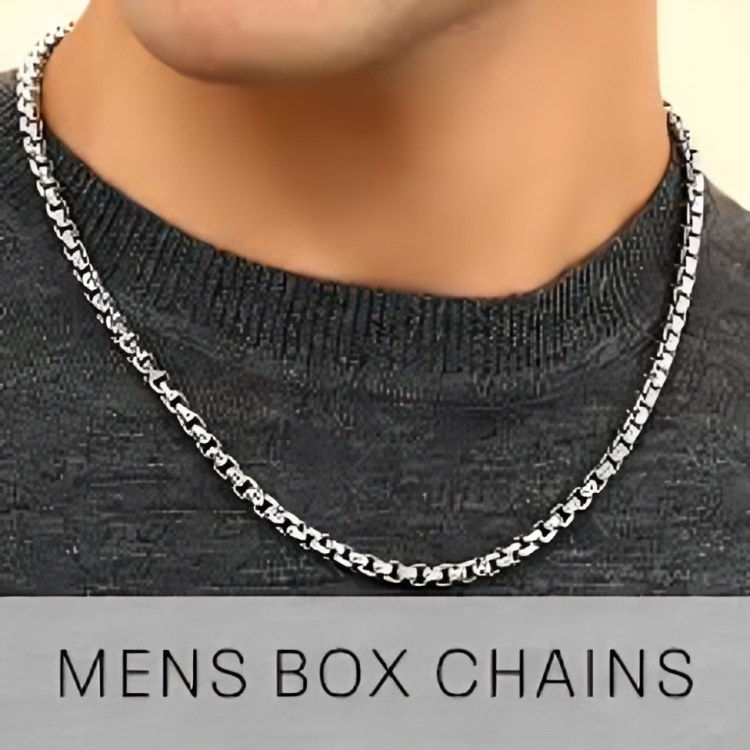 Men Box Chain Silver
