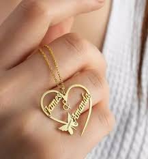Customise Heart Necklace Gold