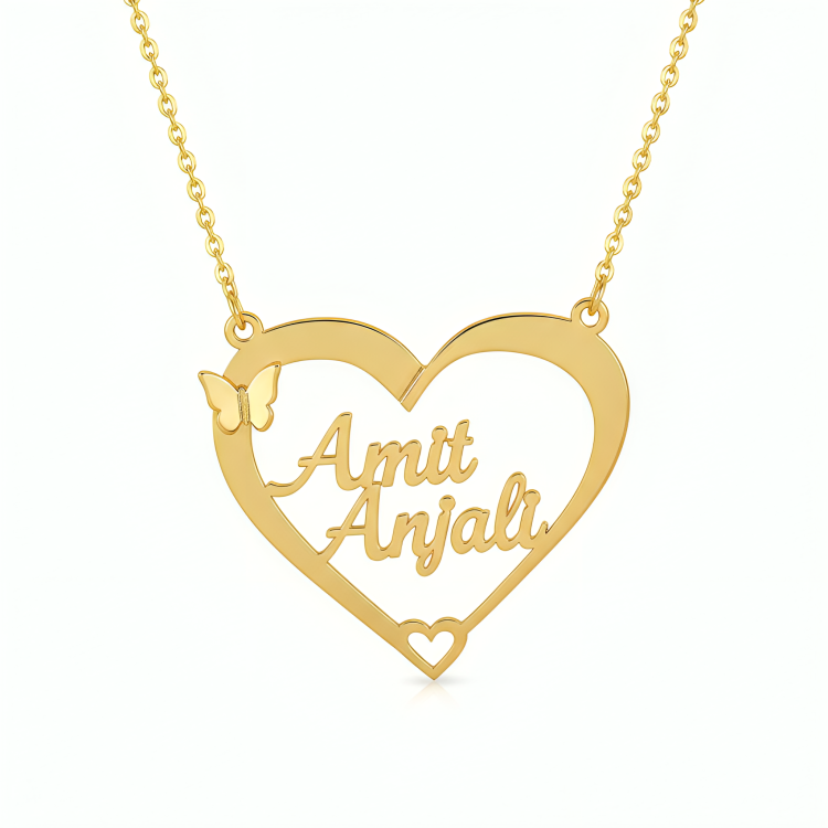 necklace 3 Heart With Name Necklace