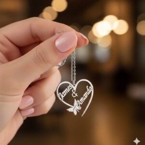 Customise Heart Necklace Gold By Zara Jewellers Pakistan