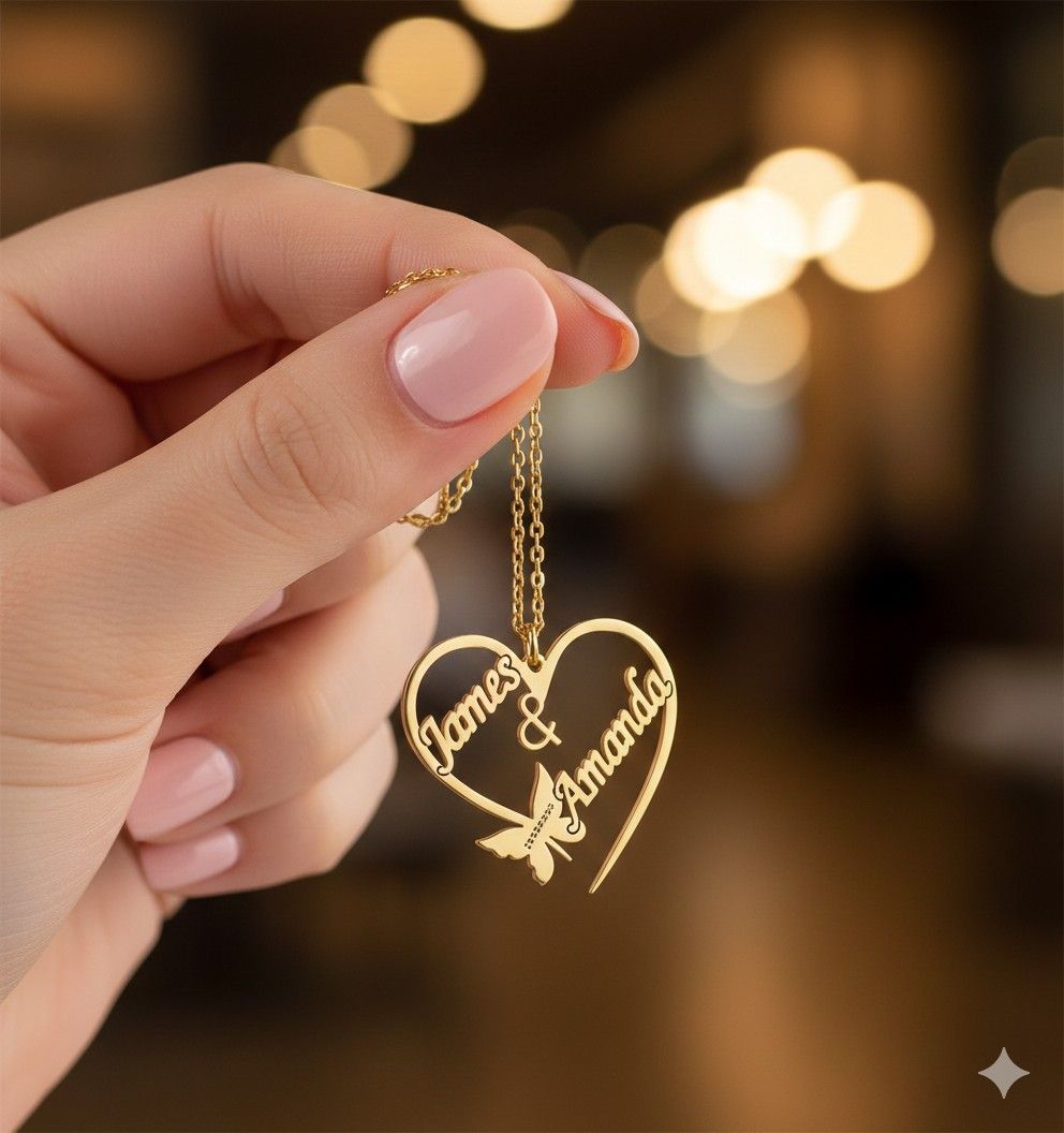 Customise Heart Necklace Gold By Zara Jewellers Pakistan Customise Heart Necklace Gold By Zara Jewellers Pakistan