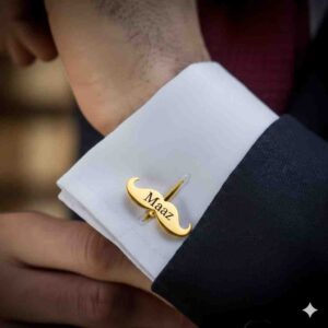 Golden Cufflink Form Men Pakistan By Zara Jewellers