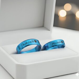 Blue Colour Couple Statement Ring By Zara Jewellers