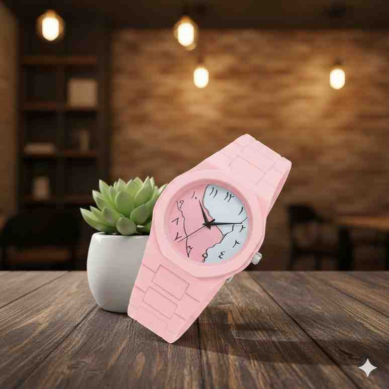 White And Pink Marble Aura Watch By Zara Jewellers