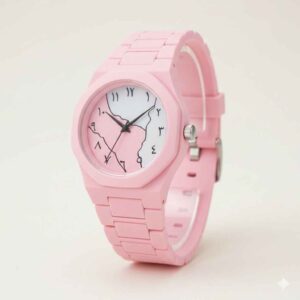 White And Pink Marble Aura Watch By Zara Jewellers