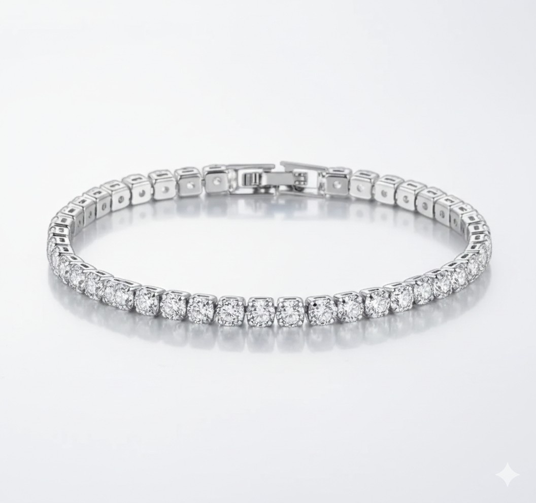 Silver Tennis Bracelet By Zara Jewellers