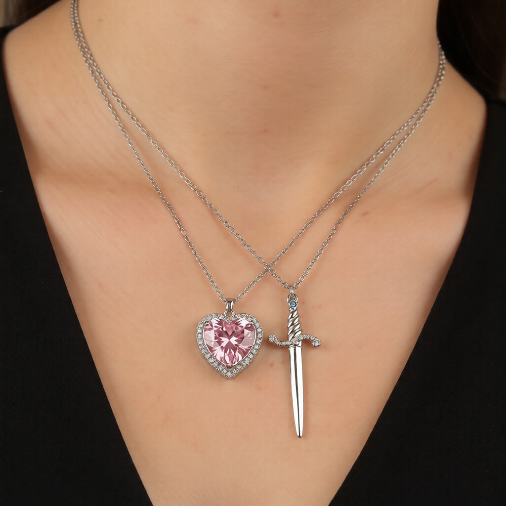 Heart Sword Necklace By Zara Jewellers