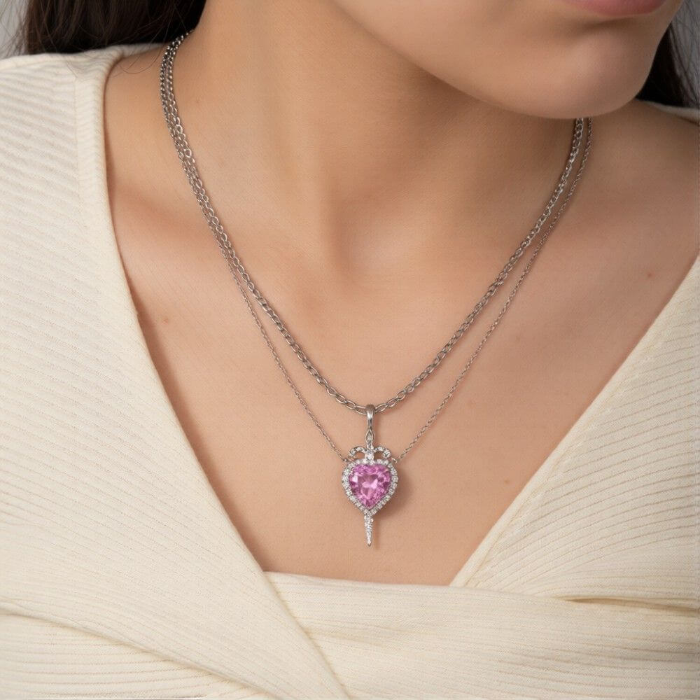 Heart Sword Necklace By Zara Jewellers