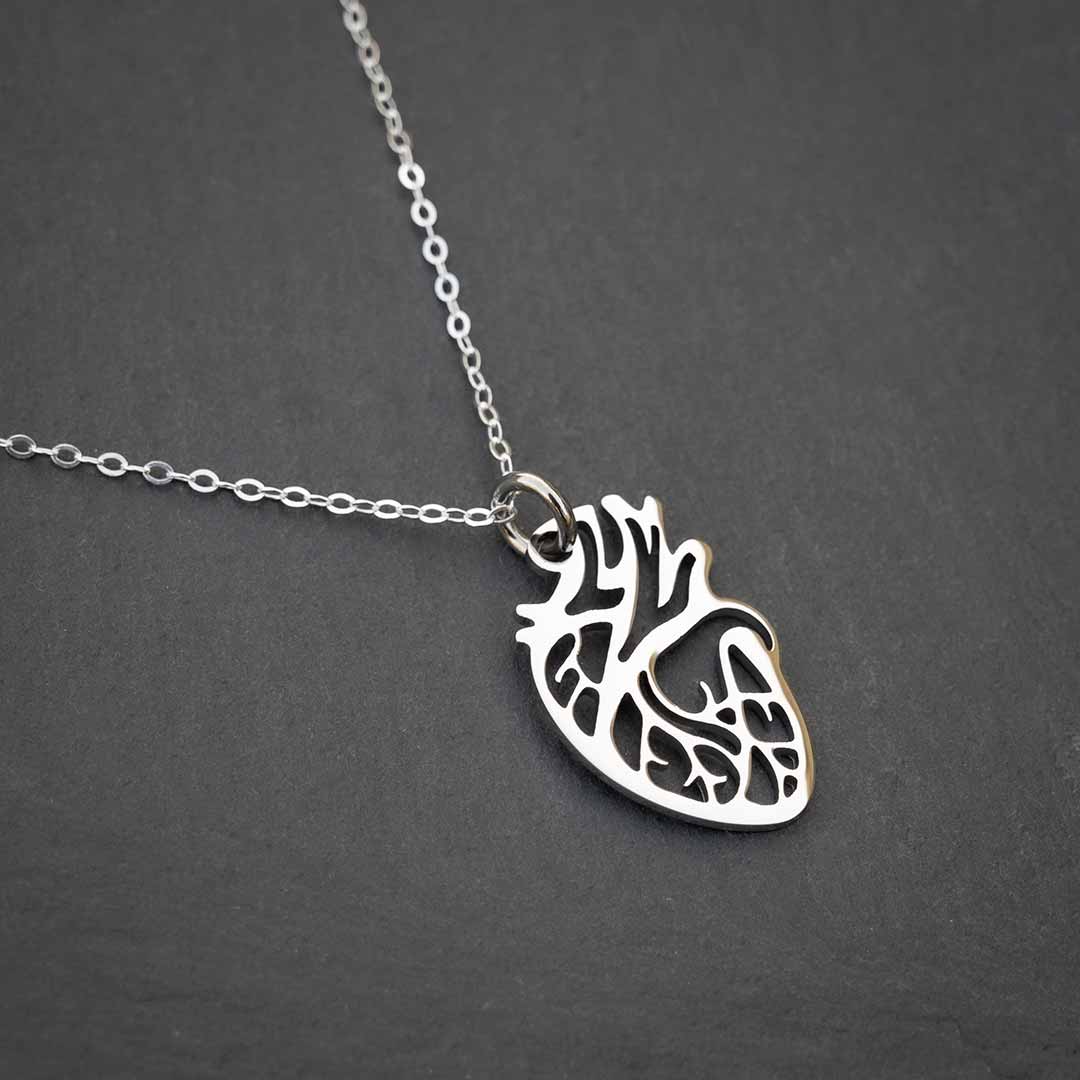 Anatomy Heart Necklace Silver By Zara Jewellers