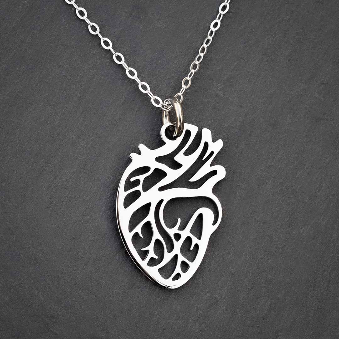 Anatomy Heart Necklace Silver By Zara Jewellers